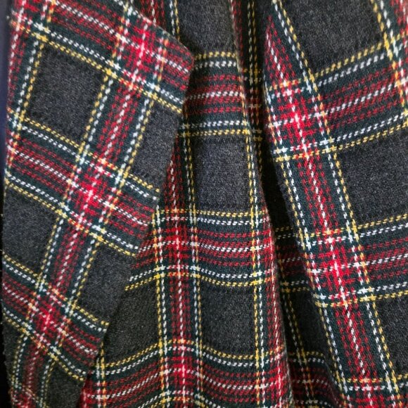 Sag Harbor Vintage Gray Red Plaid Blazer Wool Blend Pockets Size 14 - Picture 4 of 6